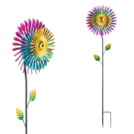 Alpine Alpine Multicolored Metal 47 in. H Wind Garden Stake Spinner, PK4 KIY336